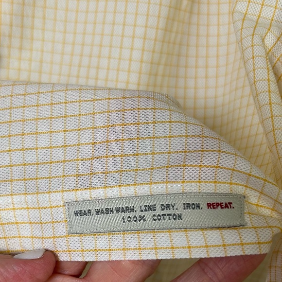 Madeleine Finn Sporting Whites Orange and White Plaid Men's Shirt Size Large - Picture 4 of 12